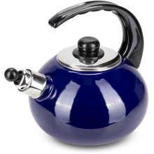 Чайник емальований Kamille "Boiling Water" 2.5л зі свистком, синій глянець (1689)