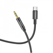 Аудіокабель HOCO UPA19 Type-C  to 3.5mm male, nylon braid, 1m, Black (6931474759948) (19699)