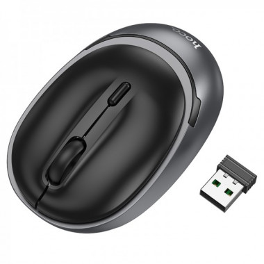 Маніпулятор миша HOCO GM34 Nuevo dual-mode business wireless mouse Black Metal Gray (6942007632782) (19899)